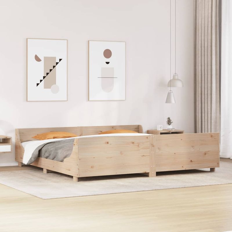 Casa si Gradina - Mobilier - Paturi si accesorii - Paturi - Cadru de pat fara saltea, 200x200 cm, lemn masiv pin - Infinity.ro