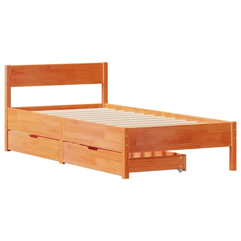 Casa si Gradina - Mobilier - Paturi si accesorii - Paturi - Pat de zi fara saltea, maro ceruit, 90x200 cm, lemn masiv pin - Infinity.ro