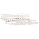 Casa si Gradina - Mobilier - Paturi si accesorii - Paturi - Pat de zi cu extensie/sertare, alb, 90x200 cm, lemn masiv pin - Infinity.ro