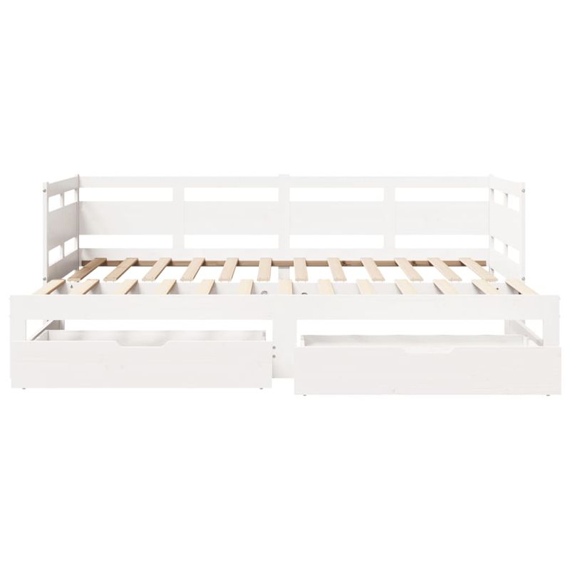 Casa si Gradina - Mobilier - Paturi si accesorii - Paturi - Pat de zi cu extensie/sertare, alb, 90x200 cm, lemn masiv pin - Infinity.ro