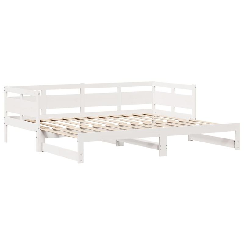 Casa si Gradina - Mobilier - Paturi si accesorii - Paturi - Pat de zi cu extensie/sertare, alb, 90x200 cm, lemn masiv pin - Infinity.ro