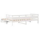 Casa si Gradina - Mobilier - Paturi si accesorii - Paturi - Pat de zi cu extensie/sertare, alb, 90x200 cm, lemn masiv pin - Infinity.ro