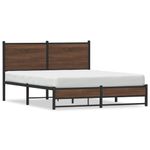 Casa si Gradina - Mobilier - Paturi si accesorii - Paturi - Cadru pat metalic cu tablie, stejar maro, 140x190 cm, model cu tăblie de cap și tăblie de picioare joasă dublă - Infinity.ro
