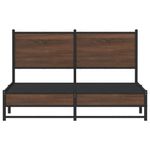 Casa si Gradina - Mobilier - Paturi si accesorii - Paturi - Cadru pat metalic cu tablie, stejar maro, 140x190 cm, model cu tăblie de cap și tăblie de picioare joasă dublă - Infinity.ro