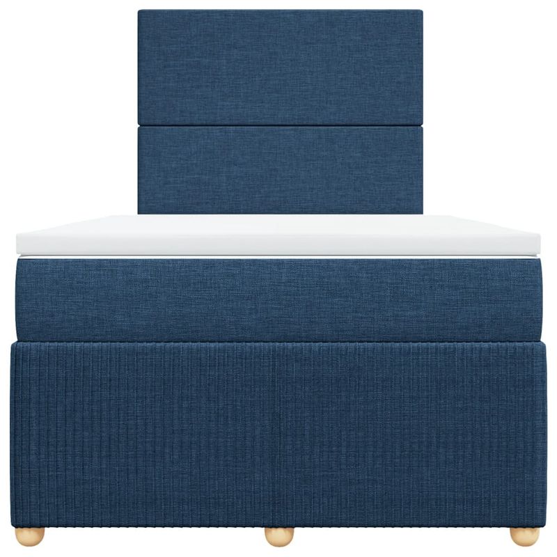 Casa si Gradina - Mobilier - Paturi si accesorii - Paturi - Pat box spring cu saltea, albastru, 120x190 cm, material textil - Infinity.ro