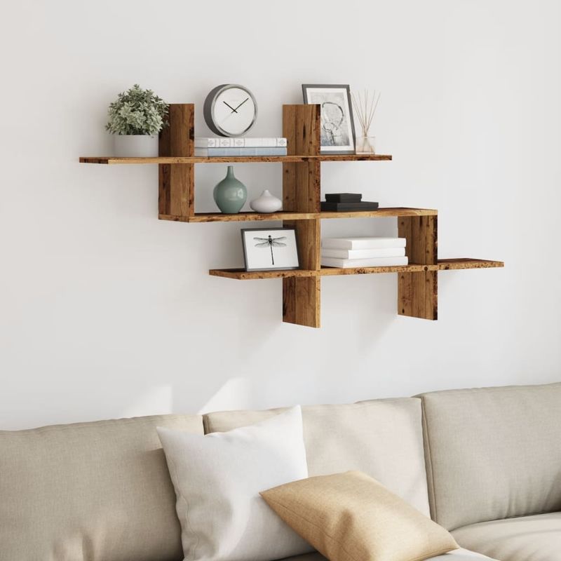 Casa si Gradina - Mobilier - Biblioteci si rafturi - Rafturi - Raft de perete, lemn vechi, 124,5x18x60,5 cm, lemn prelucrat - Infinity.ro