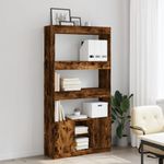 Casa si Gradina - Mobilier - Biblioteci si rafturi - Biblioteci - Dulap inalt, stejar fumuriu, 92x33x180 cm, lemn prelucrat - Infinity.ro