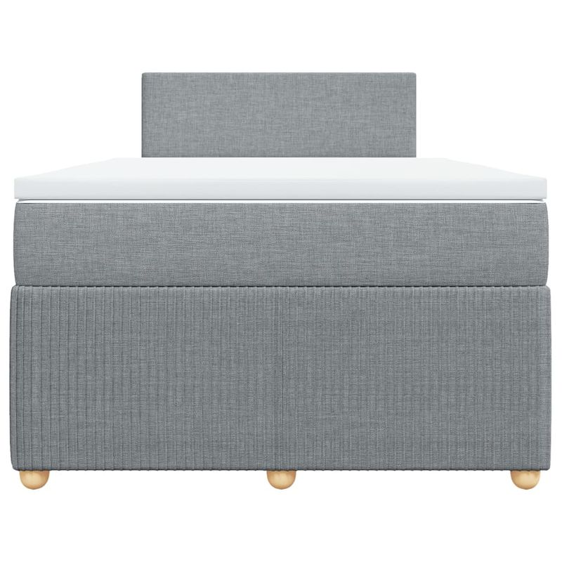 Casa si Gradina - Mobilier - Paturi si accesorii - Paturi - Pat box spring cu saltea, gri deschis, 120x190 cm, textil - Infinity.ro