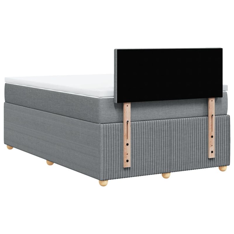 Casa si Gradina - Mobilier - Paturi si accesorii - Paturi - Pat box spring cu saltea, gri deschis, 120x190 cm, textil - Infinity.ro