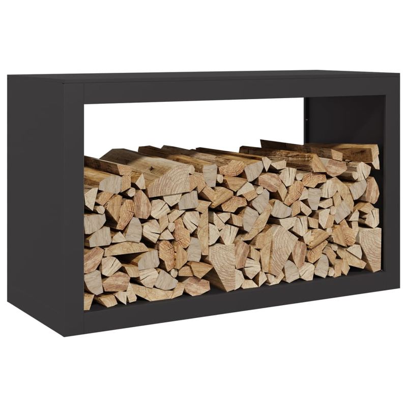 Casa si Gradina - Termice - Sobe, Seminee si accesorii - Accesorii seminee si sobe - Rastel pentru lemne de foc, negru, 100x40x60 cm, otel - Infinity.ro