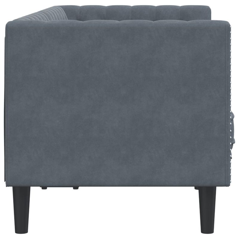 Casa si Gradina - Mobilier - Canapele si coltare - Canapele - Canapea Chesterfield cu pernute/2 locuri, verde inchis, catifea, gri închis - Infinity.ro