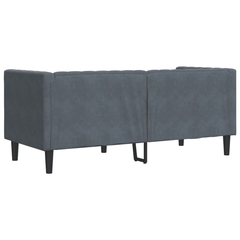 Casa si Gradina - Mobilier - Canapele si coltare - Canapele - Canapea Chesterfield cu pernute/2 locuri, verde inchis, catifea, gri închis - Infinity.ro