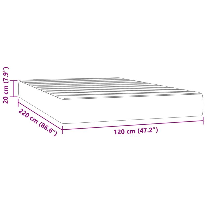Casa si Gradina - Mobilier - Saltele si somiere - Saltele - Saltea de pat cu arcuri, negru, 120x220x20 cm, catifea - Infinity.ro