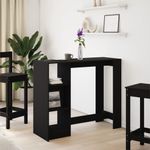Casa si Gradina - Mobilier - Mese si birouri - Mese bucatarie si dining - Masa de bar cu raft, negru, 124x46x103,5 cm, lemn prelucrat - Infinity.ro