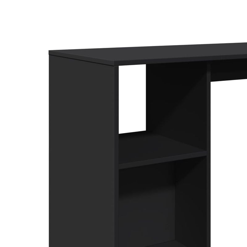 Casa si Gradina - Mobilier - Mese si birouri - Mese bucatarie si dining - Masa de bar cu raft, negru, 124x46x103,5 cm, lemn prelucrat - Infinity.ro