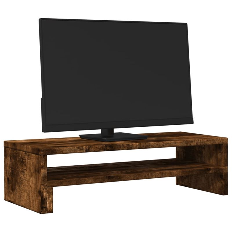 PC, gaming si accesorii - Desktop PC & monitoare - Accesorii monitoare - Suport de monitor, stejar fumuriu, 54x22x15 cm, lemn prelucrat - Infinity.ro