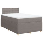 Casa si Gradina - Mobilier - Paturi si accesorii - Paturi - Pat box spring cu saltea, taupe, 120x190 cm material textil - Infinity.ro