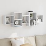 Casa si Gradina - Mobilier - Biblioteci si rafturi - Rafturi - Raft de perete, alb, 129x18x42 cm, lemn prelucrat - Infinity.ro