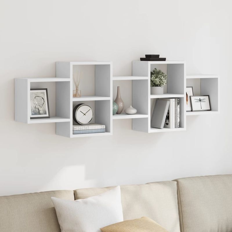 Casa si Gradina - Mobilier - Biblioteci si rafturi - Rafturi - Raft de perete, alb, 129x18x42 cm, lemn prelucrat - Infinity.ro