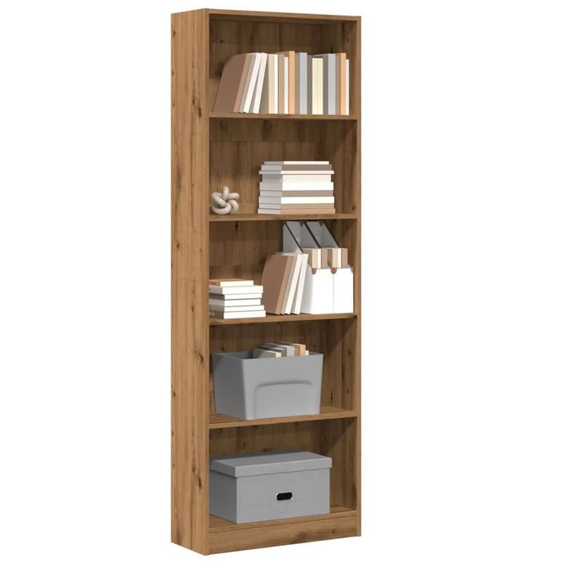 Casa si Gradina - Mobilier - Biblioteci si rafturi - Biblioteci - Biblioteca, stejar artizanal, 60x24x176 cm, lemn prelucrat - Infinity.ro