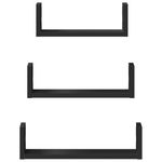 Casa si Gradina - Mobilier - Biblioteci si rafturi - Rafturi - Raft de perete, 3 buc., negru, lemn prelucrat - Infinity.ro