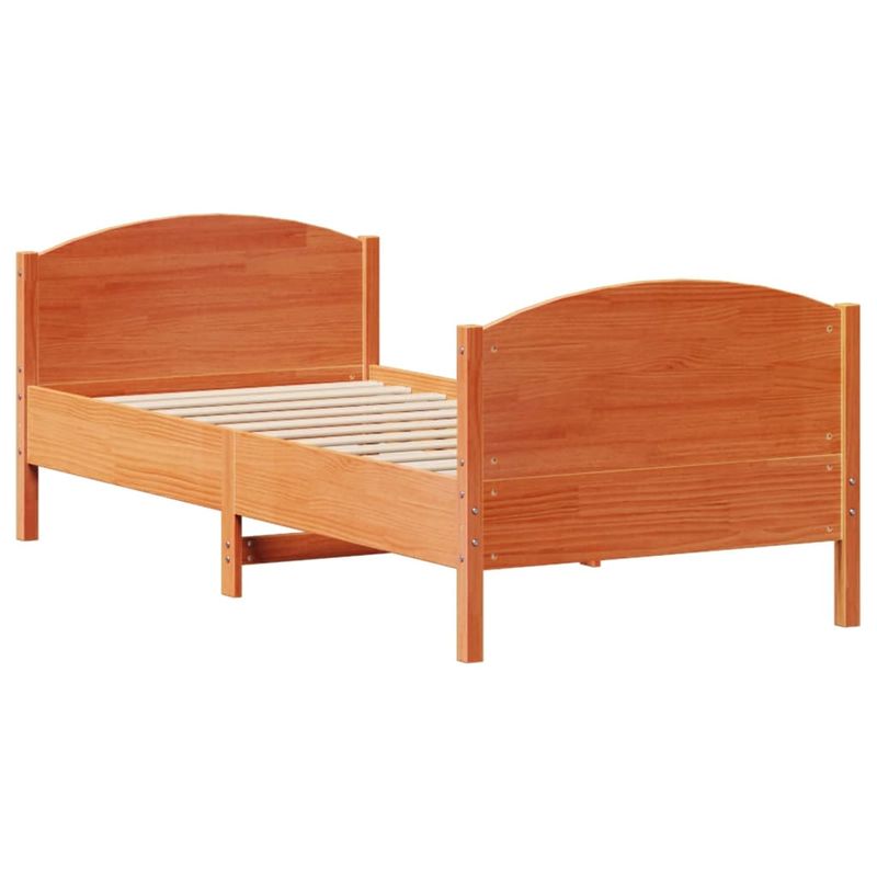Casa si Gradina - Mobilier - Paturi si accesorii - Paturi - Cadru pat fara saltea, maro ceruit, 90x190 cm, lemn masiv pin - Infinity.ro