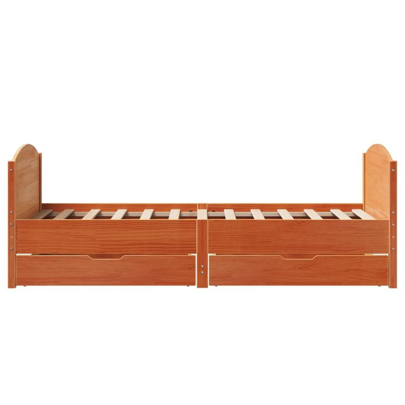 Casa si Gradina - Mobilier - Paturi si accesorii - Paturi - Cadru pat fara saltea, maro ceruit, 90x190 cm, lemn masiv pin - Infinity.ro