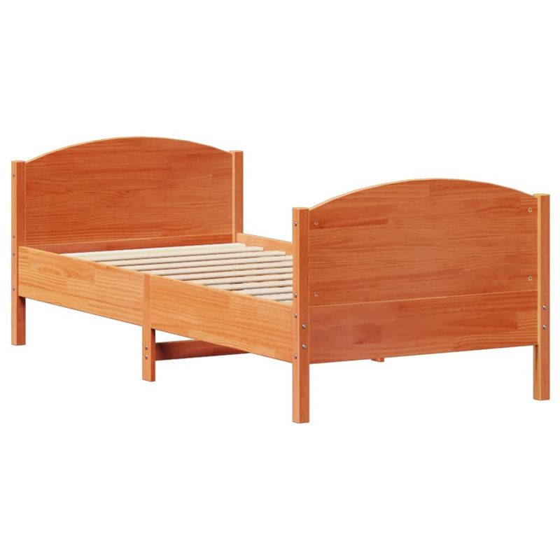Casa si Gradina - Mobilier - Paturi si accesorii - Paturi - Cadru pat fara saltea, maro ceruit, 90x190 cm, lemn masiv pin - Infinity.ro