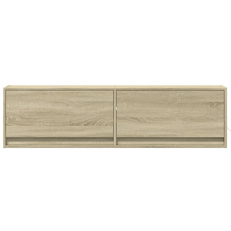 Casa si Gradina - Mobilier - Comode si corpuri - Comode - Comoda TV de perete cu lumini LED, stejar sonoma, 140x31x38 cm - Infinity.ro