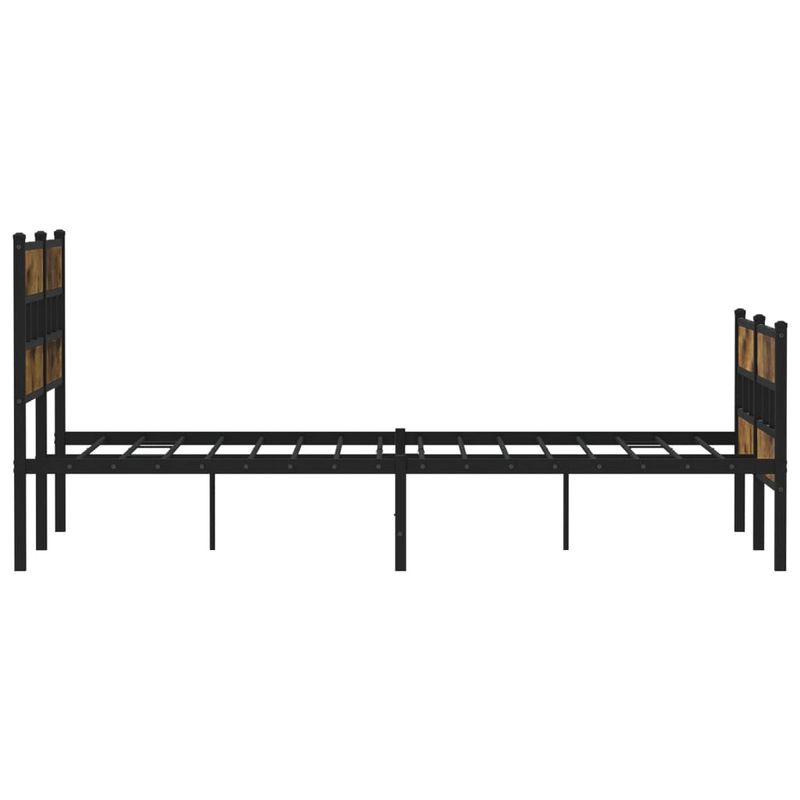 Casa si Gradina - Mobilier - Paturi si accesorii - Paturi - Cadru pat metalic fara saltea, stejar fumuriu, 160x200 cm - Infinity.ro