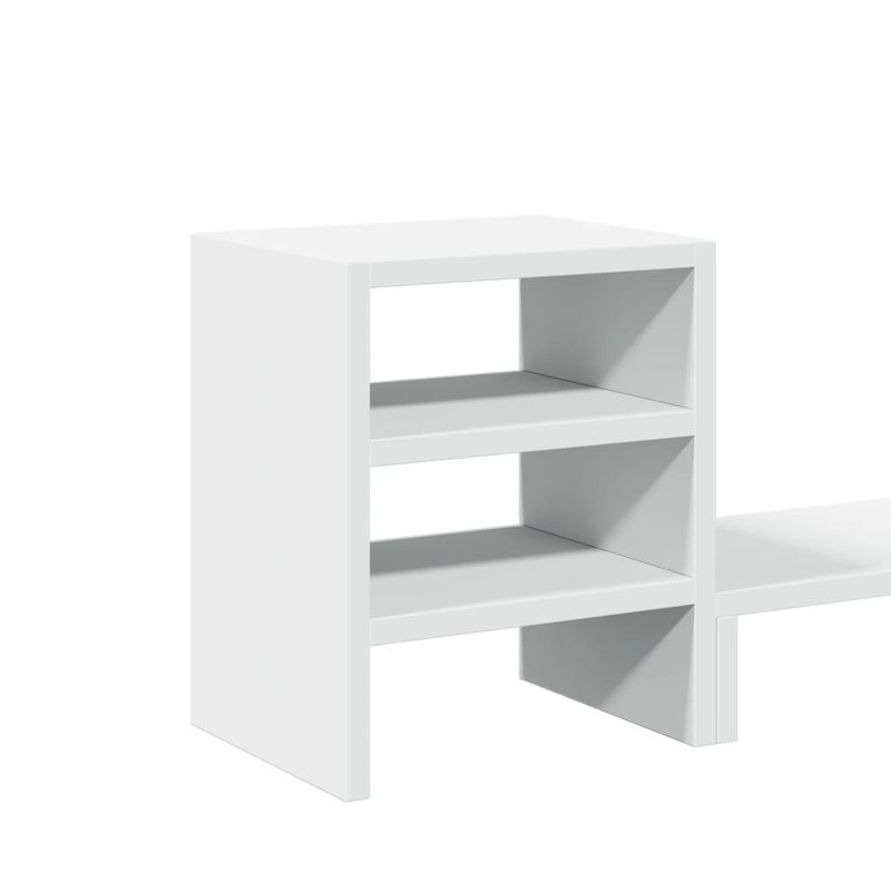PC, gaming si accesorii - Desktop PC & monitoare - Accesorii monitoare - Suport monitor cu organizator birou, alb lemn prelucrat - Infinity.ro