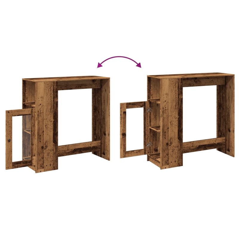 Casa si Gradina - Mobilier - Mese si birouri - Mese bucatarie si dining - Masa bar cu rafturi, lemn vechi 101x40x103,5 cm lemn prelucrat - Infinity.ro