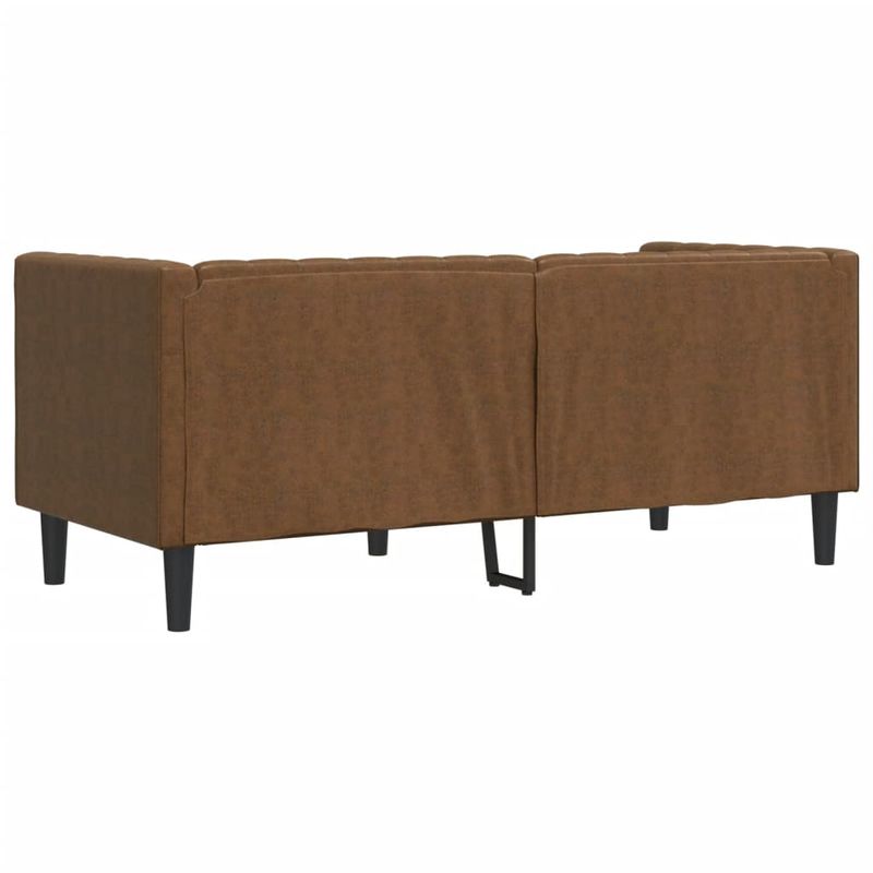 Casa si Gradina - Mobilier - Canapele si coltare - Canapele - Canapea Chesterfield cu perne/2 locuri maro piele intoarsa eco. - Infinity.ro