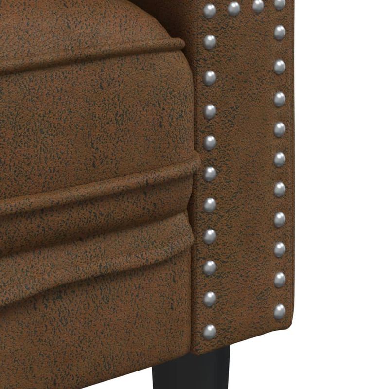 Casa si Gradina - Mobilier - Canapele si coltare - Canapele - Canapea Chesterfield cu perne/2 locuri maro piele intoarsa eco. - Infinity.ro