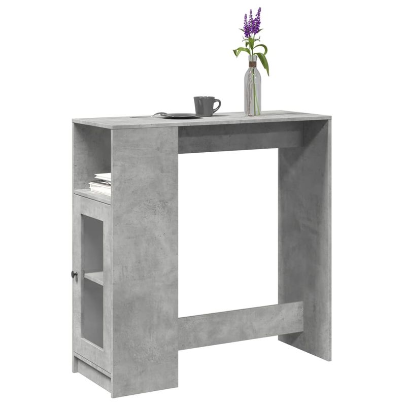 Casa si Gradina - Mobilier - Mese si birouri - Mese bucatarie si dining - Masa de bar cu rafturi gri beton 101x40x103,5 cm lemn prelucrat - Infinity.ro