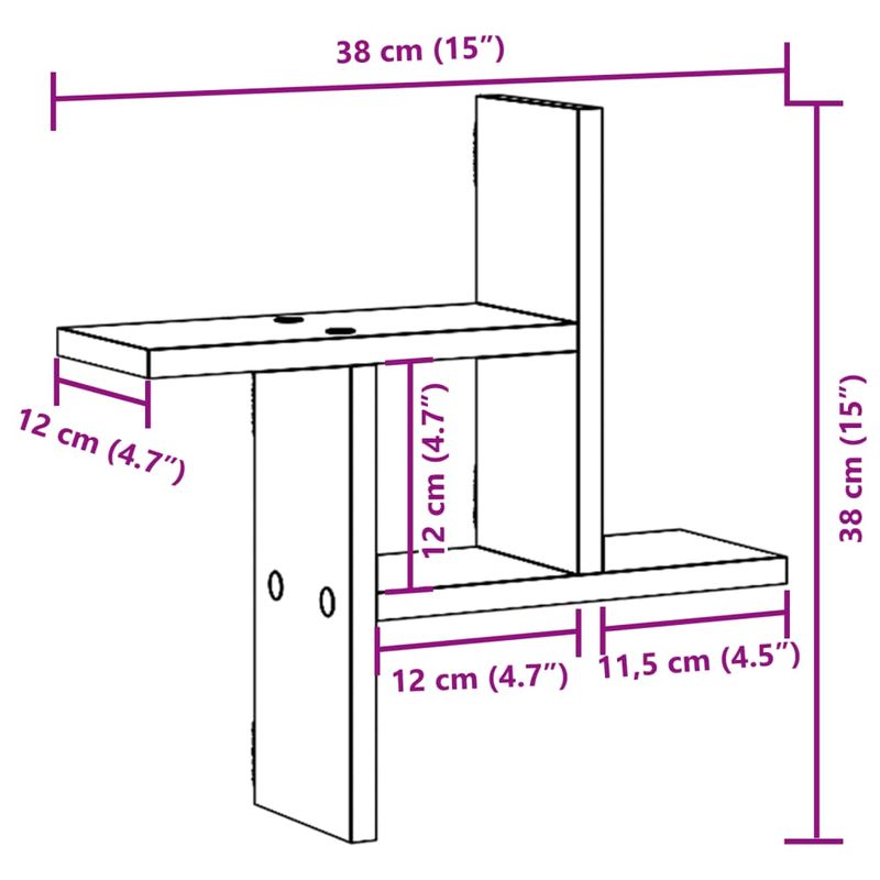 Casa si Gradina - Mobilier - Biblioteci si rafturi - Rafturi - Rafturi perete 2 buc. stejar maro 38x12x38 cm lemn prelucrat - Infinity.ro