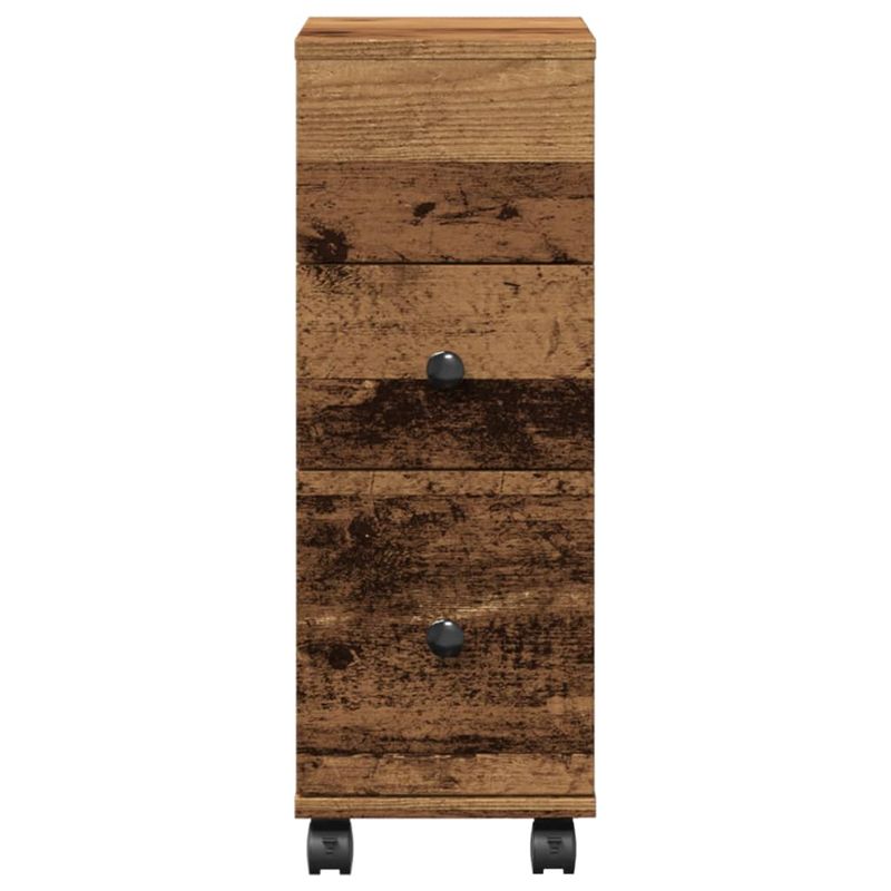 Casa si Gradina - Mobilier - Dulapuri si sifoniere - Dulapuri - Dulap de baie ingust cu roti, lemn vechi, lemn prelucrat - Infinity.ro