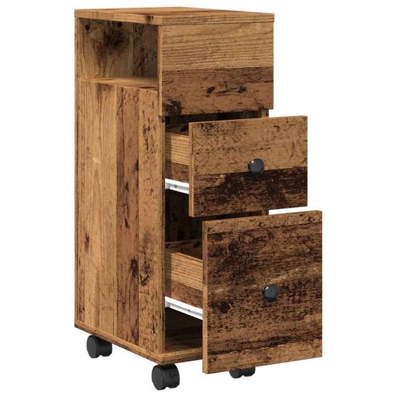 Casa si Gradina - Mobilier - Dulapuri si sifoniere - Dulapuri - Dulap de baie ingust cu roti, lemn vechi, lemn prelucrat - Infinity.ro