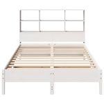 Casa si Gradina - Mobilier - Paturi si accesorii - Paturi - Pat cu biblioteca fara saltea, alb, 140x200 cm, lemn masiv pin - Infinity.ro