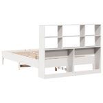 Casa si Gradina - Mobilier - Paturi si accesorii - Paturi - Pat cu biblioteca fara saltea, alb, 140x200 cm, lemn masiv pin - Infinity.ro