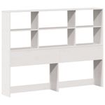 Casa si Gradina - Mobilier - Paturi si accesorii - Paturi - Pat cu biblioteca fara saltea, alb, 140x200 cm, lemn masiv pin - Infinity.ro