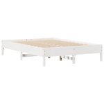Casa si Gradina - Mobilier - Paturi si accesorii - Paturi - Pat cu biblioteca fara saltea, alb, 140x200 cm, lemn masiv pin - Infinity.ro