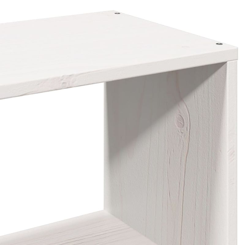 Casa si Gradina - Mobilier - Paturi si accesorii - Paturi - Pat cu biblioteca fara saltea, alb, 140x200 cm, lemn masiv pin - Infinity.ro