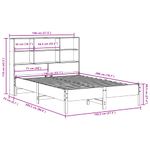 Casa si Gradina - Mobilier - Paturi si accesorii - Paturi - Pat cu biblioteca fara saltea, alb, 140x200 cm, lemn masiv pin - Infinity.ro