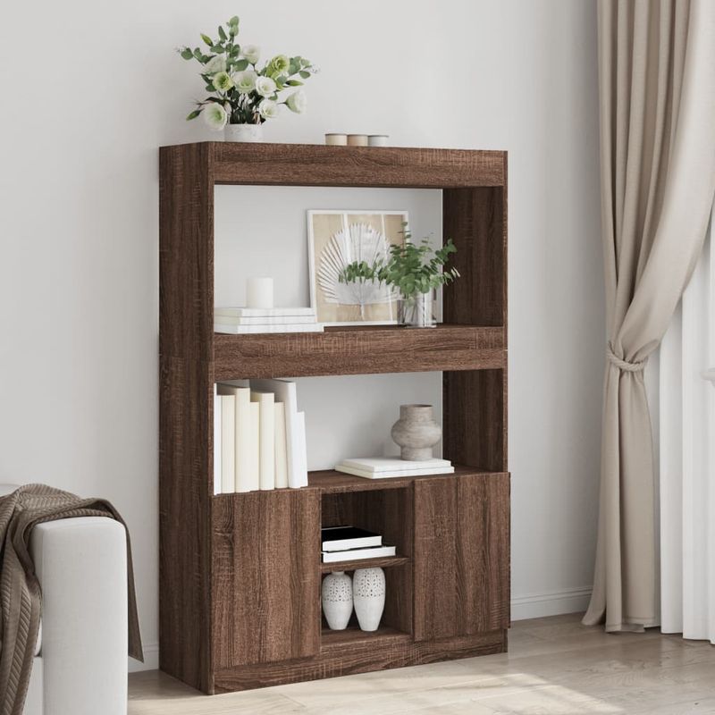 Casa si Gradina - Mobilier - Biblioteci si rafturi - Biblioteci - Dulap inalt, stejar maro, 92x33x140 cm, lemn prelucrat - Infinity.ro