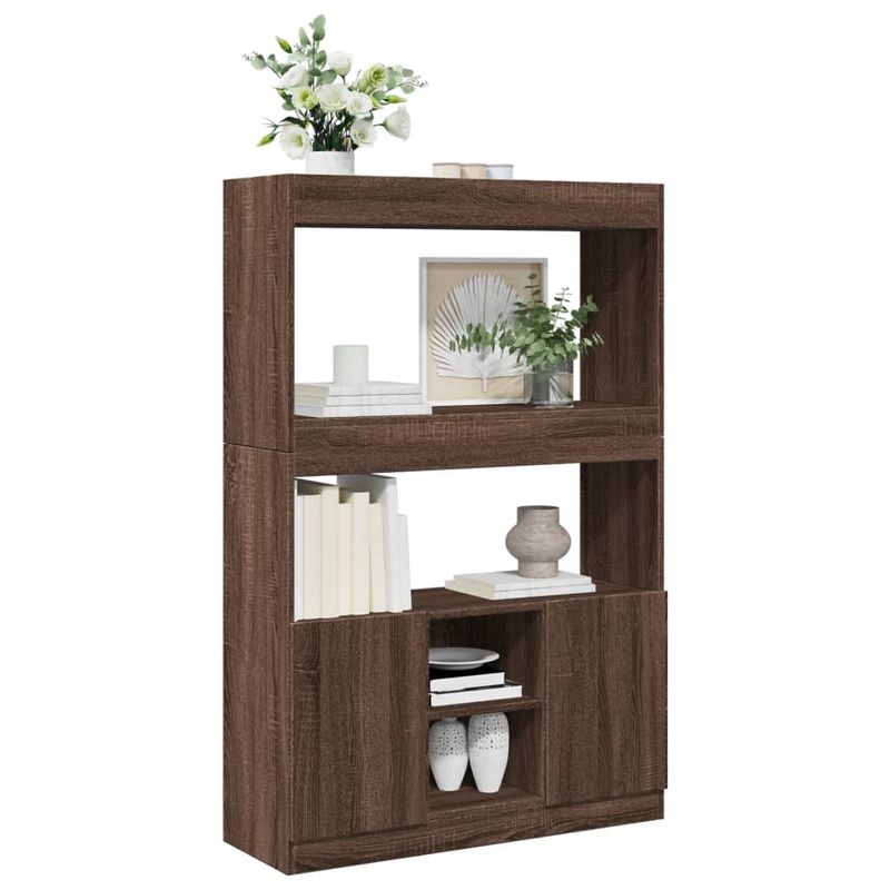 Casa si Gradina - Mobilier - Biblioteci si rafturi - Biblioteci - Dulap inalt, stejar maro, 92x33x140 cm, lemn prelucrat - Infinity.ro