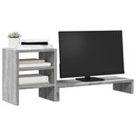 PC, gaming si accesorii - Desktop PC & monitoare - Accesorii monitoare - Suport monitor cu organizator birou, gri sonoma lemn, prelucrat - Infinity.ro
