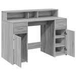 Casa si Gradina - Mobilier - Mese si birouri - Birouri - Birou cu lumini LED, gri sonoma, 120x55x91 cm, lemn prelucrat - Infinity.ro