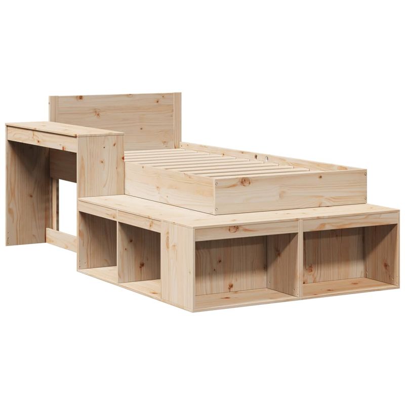 Casa si Gradina - Mobilier - Paturi si accesorii - Paturi - Cadru de pat fara saltea, 75x190 cm, lemn masiv de pin - Infinity.ro