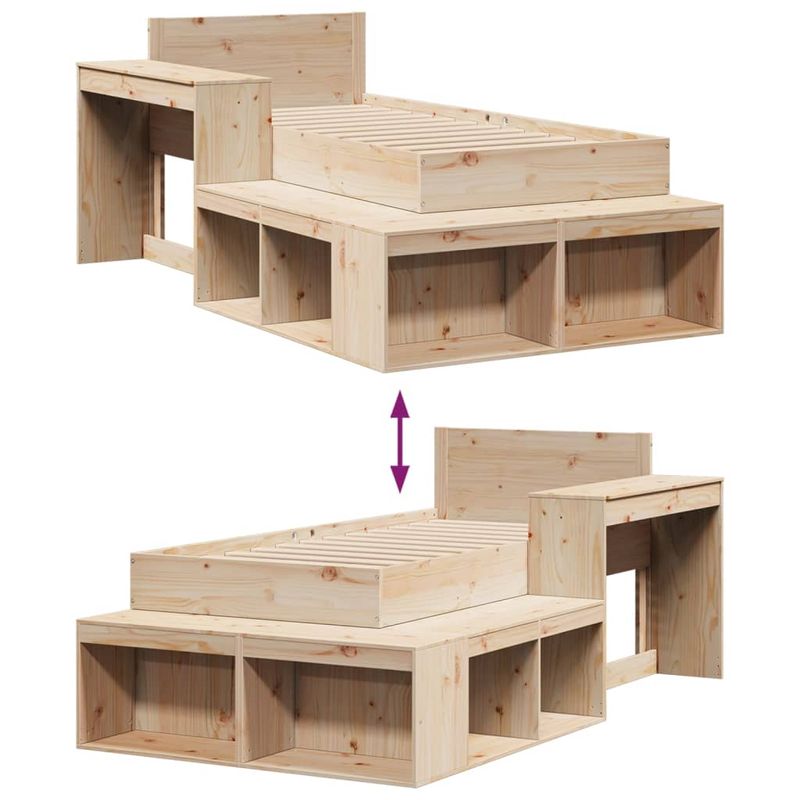 Casa si Gradina - Mobilier - Paturi si accesorii - Paturi - Cadru de pat fara saltea, 75x190 cm, lemn masiv de pin - Infinity.ro